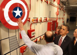 obama and c a shield